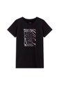 Camiseta Estampada Para Mujer Prime Manga Corta Negra de Totto