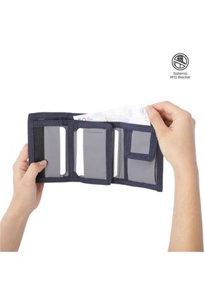 Billetera Hombre Contrast Pequeña Con RFID Blocker Azul