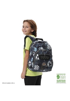 Morral Juvenil Porta PC 13" Gommas Estampado De Fútbol