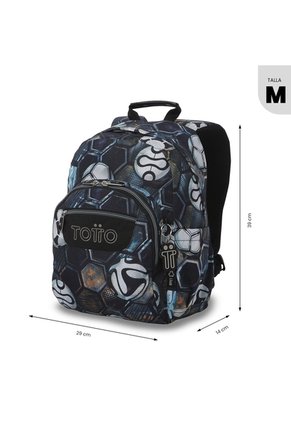 Morral Juvenil Porta PC 13" Gommas Estampado De Fútbol