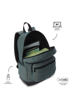 Morral Universitario Tocaxu Porta PC 15" Verde Hombre