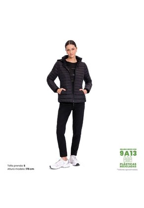 Chaqueta Acolchada Para Mujer Chalina 2 En 1 Negra
