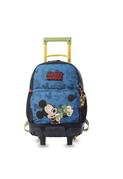 Maleta Para Niño Con Ruedas Mickey Mediano Azul