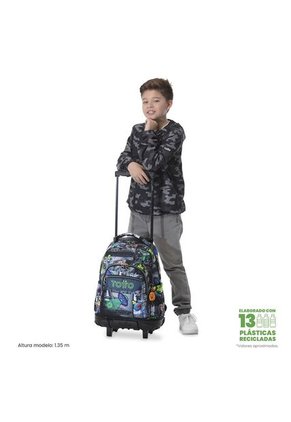 Maleta Para Niño Con Ruedas Porta PC 15.4" Renglón Negro