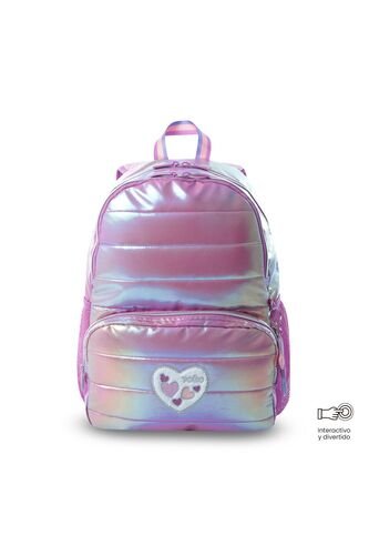 Morral Para Niña Glowy Mediano Morado Con Corazones Totto