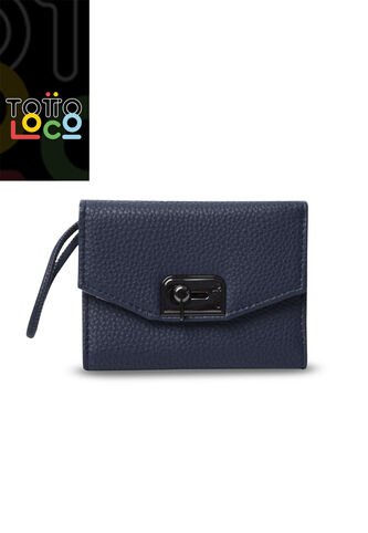 Billetera Para Mujer Smooth Ney Con RFID Blocker Azul Totto