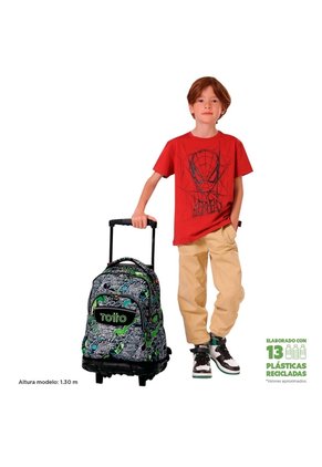 Morral Ruedas Niño Porta PC 15.4" Bomper Renglon Gris