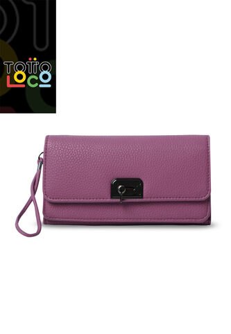 Billetera Para Mujer Smooth Sub Con RFID Blocker Rosada Rose Totto