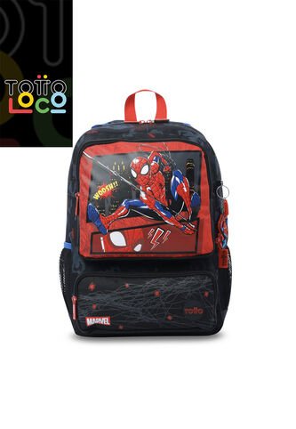 Morral Para Niño Spiderman Hero Mediano Negro Totto