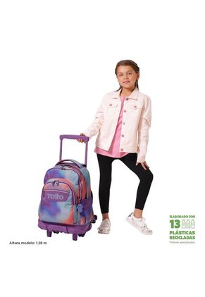 Morral Ruedas Niña Porta PC 15.4" Bomper Renglon Glitter