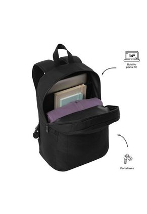 Morral Universitario Porta PC 14" Becky Negro Unisex
