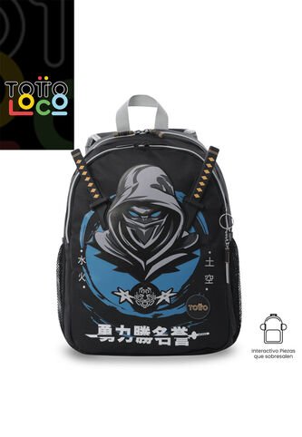 Morral Para Niño Hanzo Mediano Negro Totto