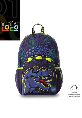 Morral Para Niño Dino Rock Grande Azula Totto