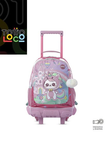 Maleta Para Niña Con Ruedas Magic Spark Mediano Rosado