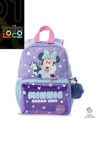Morral Para Niña Minnie Pequeño Morado Con Corazones Totto