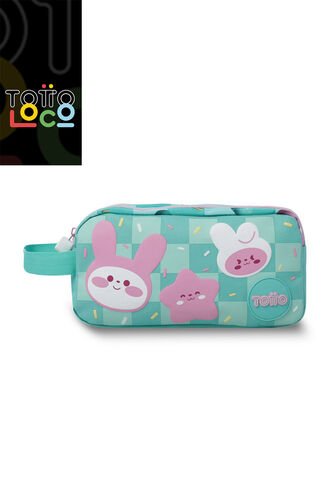 Cartuchera Escolar Grande Para Niña 2 Cuerpos Bunny Pump Azul Totto