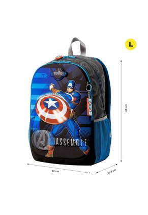 Morral Para Niño Avengers Capitán América Grande Gris