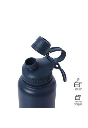 Termo Para Agua Con Tapa Intercambiable Flux 1000 Ml Azul