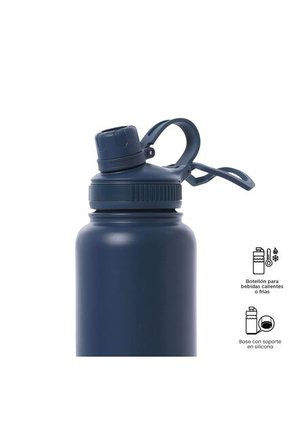 Termo Para Agua Con Tapa Intercambiable Flux 1000 Ml Azul