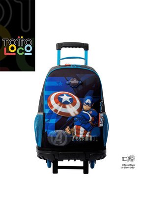 Morral Con Ruedas Niño Avengers Capitán América Grande Gris
