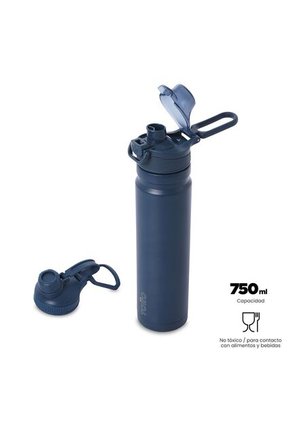 Termo Para Agua Con Tapa Intercambiable Flux 750 Ml Azul
