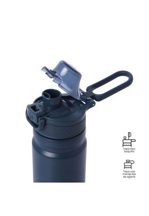 Termo Para Agua Con Tapa Intercambiable Flux 750 Ml Azul