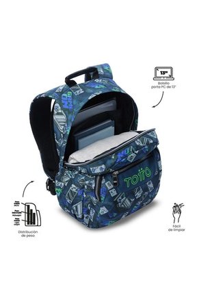 Morral Juvenil Porta PC 13" Gommas Azul