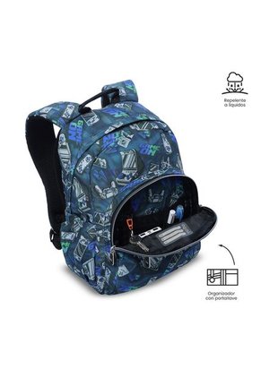 Morral Juvenil Porta PC 13" Gommas Azul