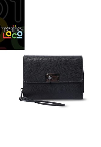 Billetera Para Mujer Smooth Cri Con RFID Blocker Negra Totto