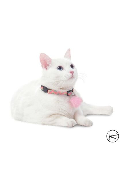 Collar Ajustable Para Gato Meow Rosado