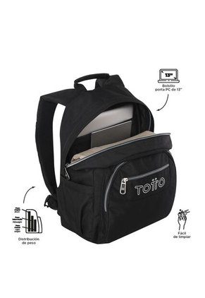 Morral Juvenil Porta PC 13" Gommas Negro