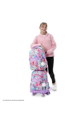 Morral Juvenil Porta PC 14" Acuareles Blanco De Gatos