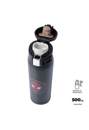 Termo Spiderman Red 600 ML. Negro