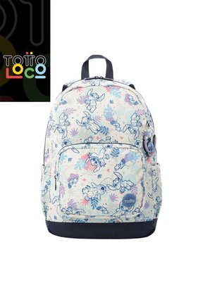 Morral Para Niña Stitch Ohana Grande Porta PC 14" Blanco