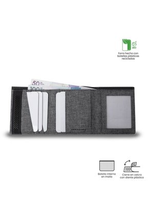 Billetera Hombre Riva Grande Con RFID Blocker Gris