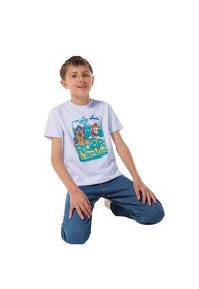 Camiseta Para Niño Paw Patrol Roar To The Rescue Blanca