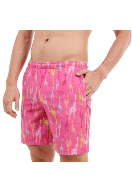 Pantaloneta De Baño Hombre Abriko Rosada