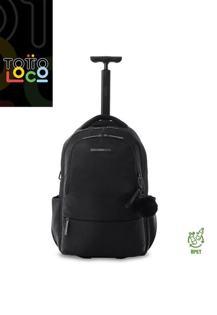 Morral Con Ruedas Para Viaje Trolley Mediano Negro