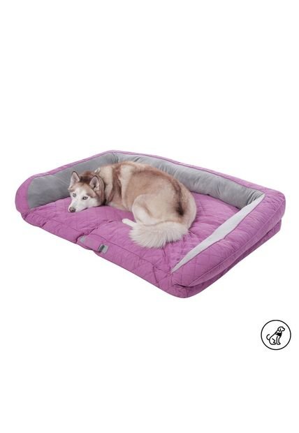 Cama Para Perros Acolchada Alina Morada Con Colchón Extraíble