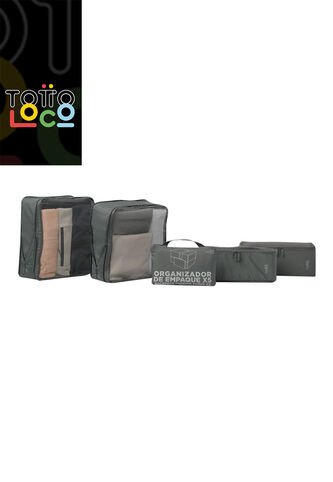 Organizador De Viaje Packing Cube X 5 Gris Totto