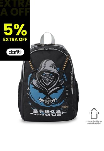 Morral Para Niño Hanzo Grande Negro Totto