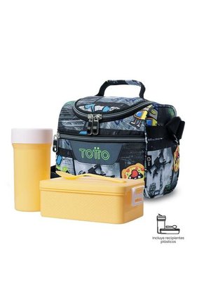 Lonchera Térmica Para Hombre Pizarra Mediano Negra
