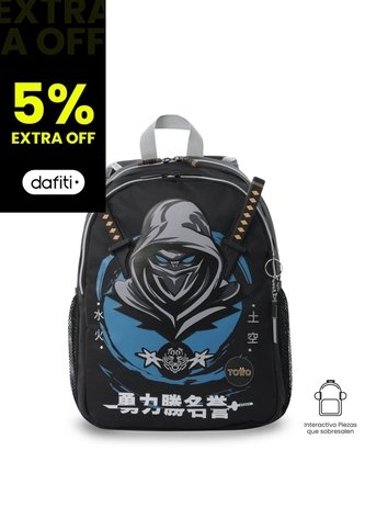Morral Para Niño Hanzo Mediano Negro Totto
