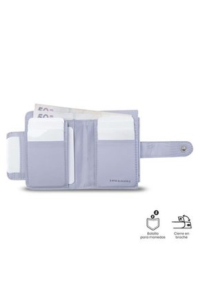 Billetera Para Mujer Texture Dull Con RFID Blocker Morada