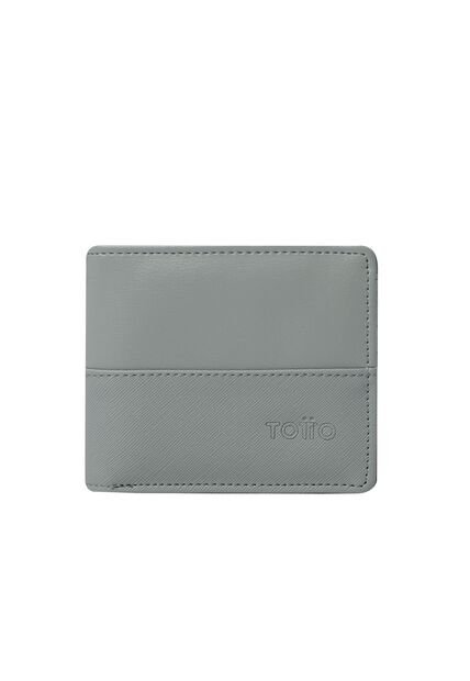 Billetera Saffiano Kri Con RFID Blocker Gris