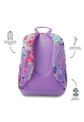 Morral Juvenil Porta PC 14" Acuarela Con Gatos
