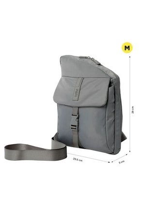 Bolso Para Hombre Ttb Mediano Porta Tablet 10" Gris