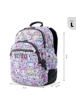 Morral Juvenil Porta PC 14" Rayol Glitter Con Gatos
