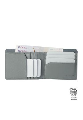 Billetera Saffiano Kri Con RFID Blocker Gris