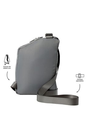 Bolso Para Hombre Ttb Mediano Porta Tablet 10" Gris